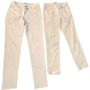 White Straight Leg Jeans Bundle Sz 2 Cropped & Full Length Stretch J McLaughlin